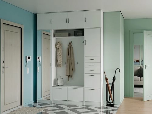 Прихожая Ольга-8 с антресолями Белый - фото 1