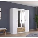 Шкаф распашной Бари-2 Белый / Дуб Бунратти