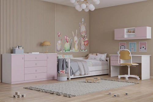 Стенка детская Банни-9 Розовый Лайт - фото 1