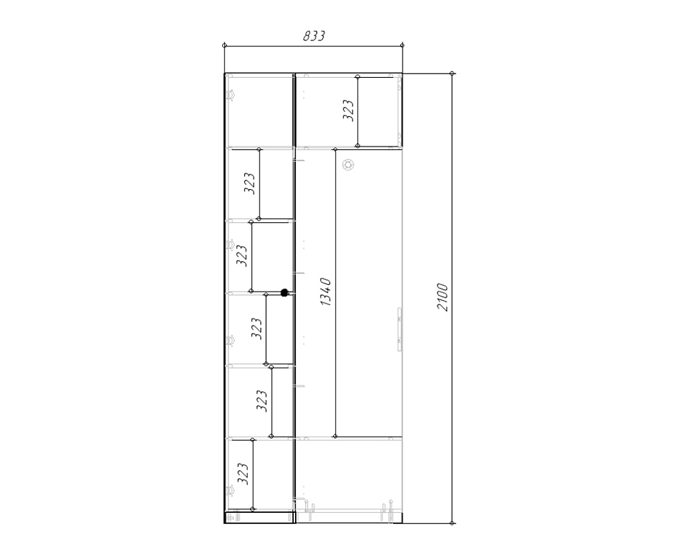 Шкаф угловой Стрекоза Графит - фото 3