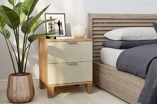 Тумба прикроватная Марвин Йорк фрезеровка 3 Сантьяго - фото 1