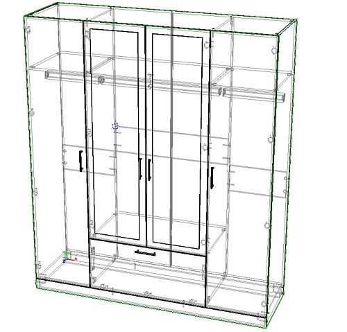 Шкаф распашной Бари-2 Белый - фото 4