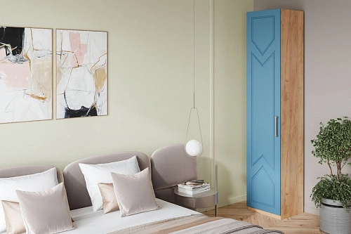 Шкаф распашной Эверест-1 МДФ Аквамарин - фото 1