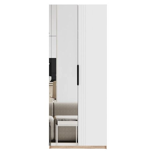 Шкаф распашной Астрис-1 с зеркалом Белый - фото 3