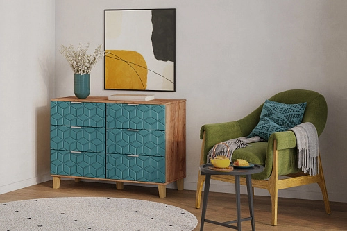 Комод Марвин 7 фрезеровка 2 Аквамарин - фото 1