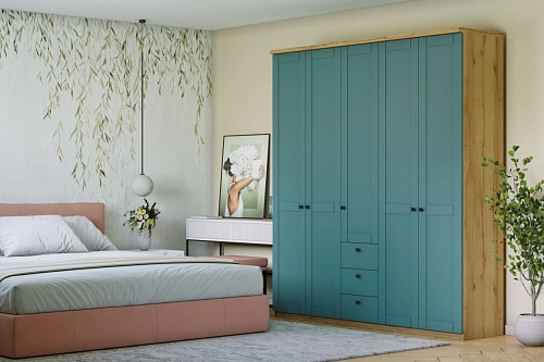 Шкаф распашной София РАХ-13 МДФ Аквамарин - фото 1