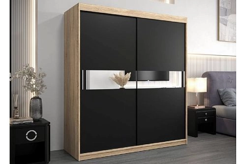 Шкаф-купе Бенито-2 Дуб Сонома/Чёрный - фото 1