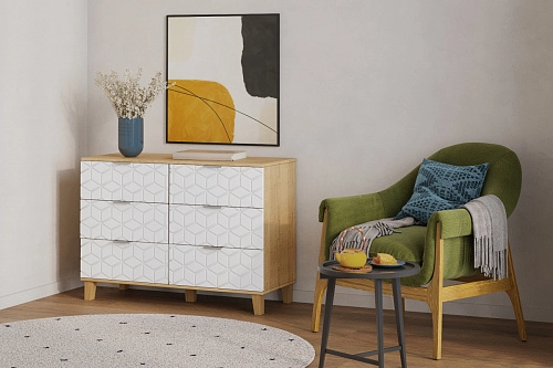 Комод Марвин 7.1 фрезеровка 2 Белый - фото 1