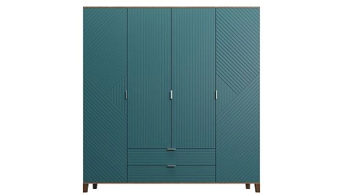 Шкаф распашной Марвин Йорк 4 фрезеровка 11 Аквамарин - фото 2