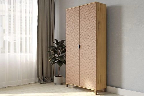 Шкаф распашной Марвин Йорк 2 фрезеровка 4 Роза - фото 1