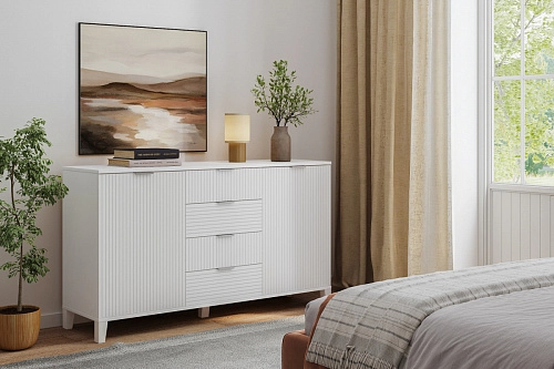 Комод Марвин 25 фрезеровка 8 Белый - фото 1