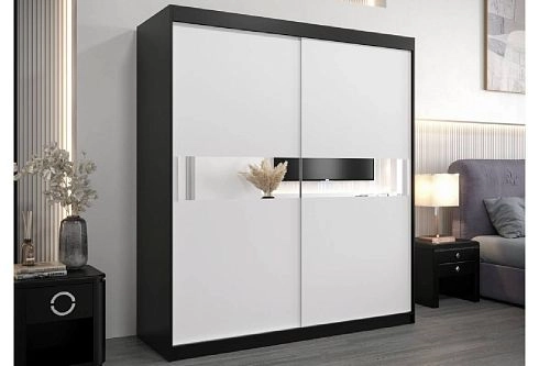 Шкаф-купе Бенито-2 Черный/Белый - фото 1