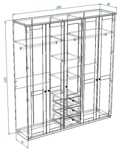 Шкаф распашной София РАХ-17 МДФ Белый - фото 3