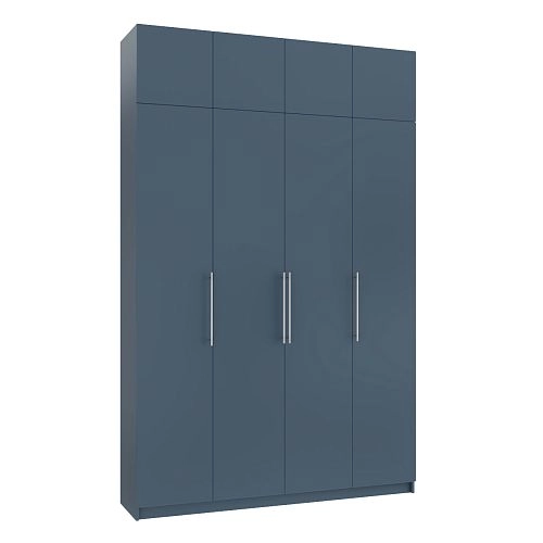 Шкаф распашной Калифорния-4 с антресолью Альби Полуночно-синий - фото 4