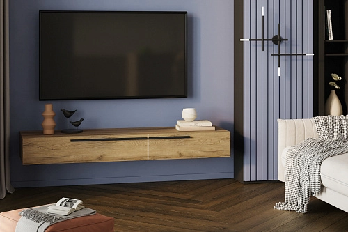 ТВ тумба подвесная Лорена Пакс-3 Дуб Золотистый - фото 1