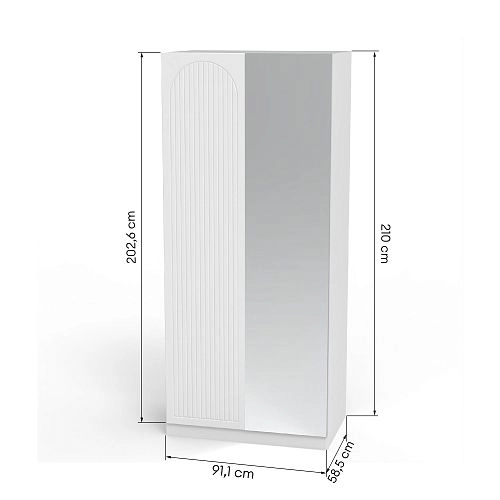 Шкаф распашной Нероли Пуш 2.2 зеркало - фото 4