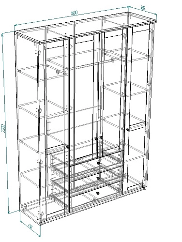 Шкаф распашной София РАХ-16 МДФ Кашемир - фото 3