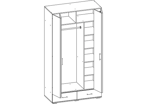 Шкаф распашной Гармошка-8 Дуб Сонома - фото 3