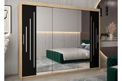 Шкаф-купе Валмиера-6 NEW Дуб Сонома/Черный - фото 1