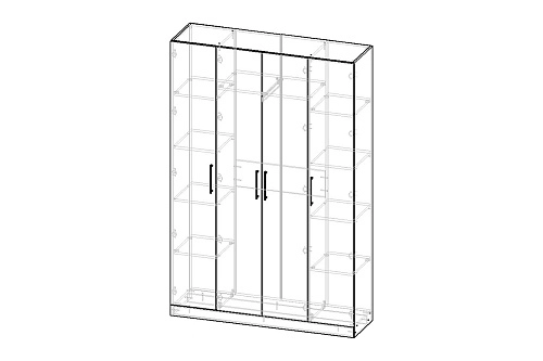 Шкаф распашной Дольче-4 МДФ Белый - фото 2
