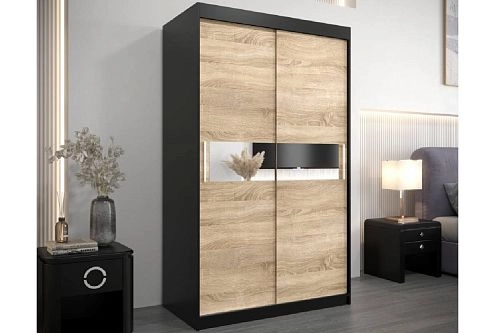 Шкаф-купе Бенито-1 Черный/Дуб Сонома - фото 1