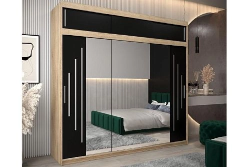 Шкаф-купе Валмиера-6А NEW Дуб Сонома/Черный - фото 1