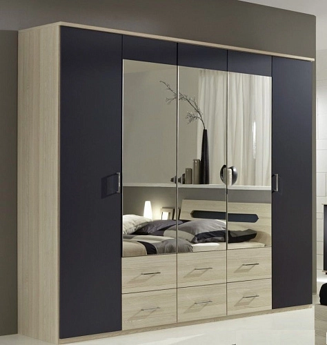 Шкаф распашной Престиж 5.6 с зеркалами - фото 1