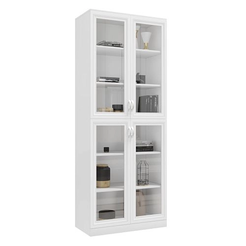 Книжный шкаф Библиограф 2.2 Рельеф Белый - фото 3