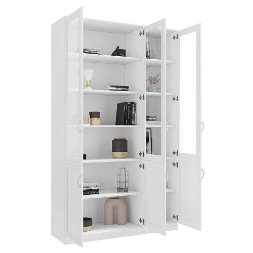 Шкаф Библиотека Библиограф 3.3 Рельеф Белый - фото 2