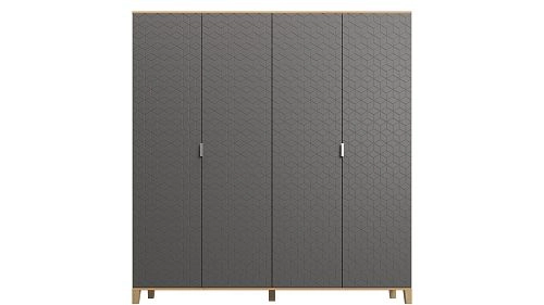 Шкаф распашной Марвин Йорк 5 фрезеровка 2 Графит - фото 2