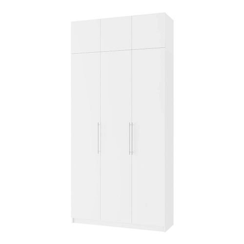 Шкаф распашной Калифорния-3 с антресолью Белый - фото 4