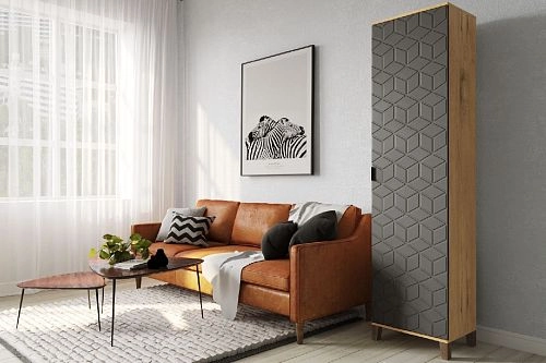 Шкаф распашной Марвин Йорк 1 фрезеровка 2 Графит - фото 1