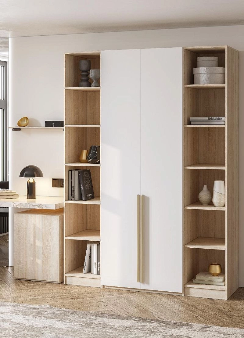 Шкаф распашной Хейсон-24 Белый Дуб Сонома - фото 2