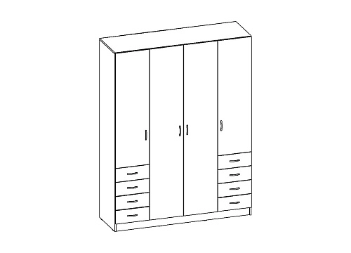 Шкаф распашной Рио-4.5 - фото 3