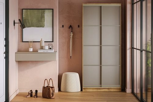 Шкаф-купе Борнео-2.2 Дуб Золотистый/Слоновая Кость - фото 1