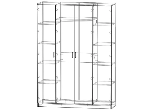 Шкаф распашной Леон-4 МДФ - фото 2