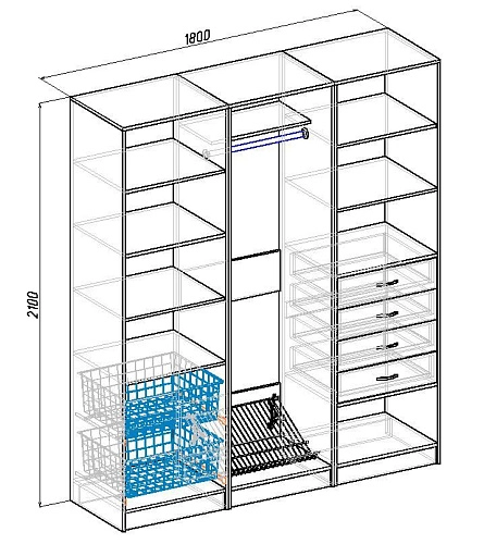 Гардеробная Alexa-11 - фото 2