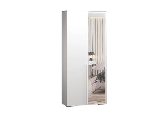 Шкаф распашной Солфорд 2 с зеркалом Белый - фото 2