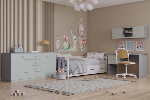 Стенка детская Банни-9 Светло-Серый - фото 1