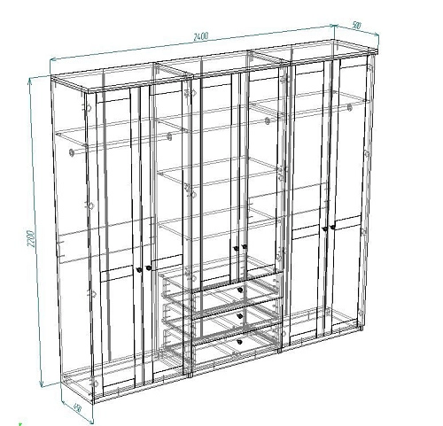 Шкаф распашной София РАХ-12 МДФ Белый - фото 3