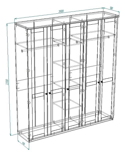 Шкаф распашной София РАХ-10 МДФ Белый - фото 3
