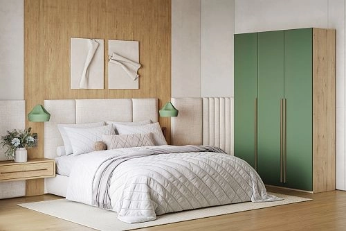 Шкаф распашной Микос МДФ-3 Шарли green - фото 1