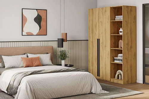 Шкаф распашной Лорена Пакс-2.1 Дуб Золотистый - фото 1