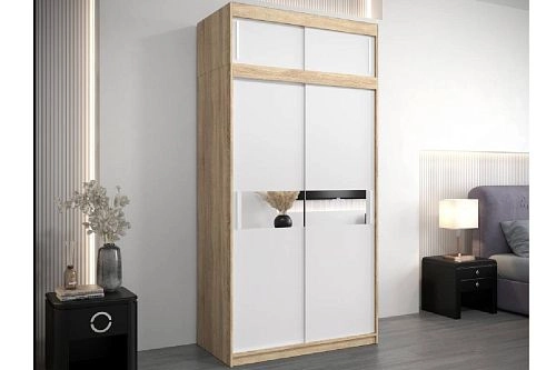 Шкаф-купе Бенито-1А Дуб Сонома/Белый - фото 1
