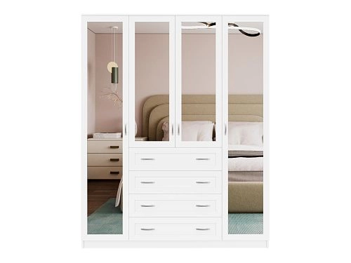 Шкаф распашной Стелла-1 Белый - фото 3