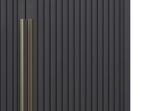 Шкаф распашной Брей-4 Хит с антресолью с зеркалами Черный - фото 3