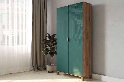 Шкаф распашной Марвин Йорк 2 фрезеровка 11 Аквамарин - фото 1