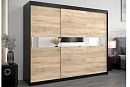 Шкаф-купе Бенито-3 Черный/Дуб Сонома