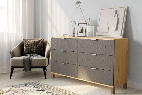 Комод Марвин Йорк 7 фрезеровка 2 Графит - фото 1