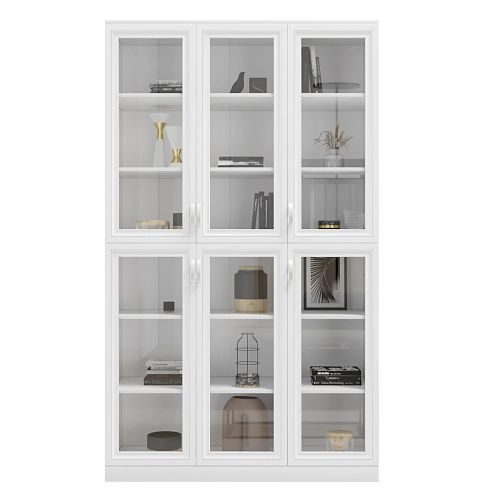 Шкаф Библиотека Библиограф 3.2 Рельеф Белый - фото 4